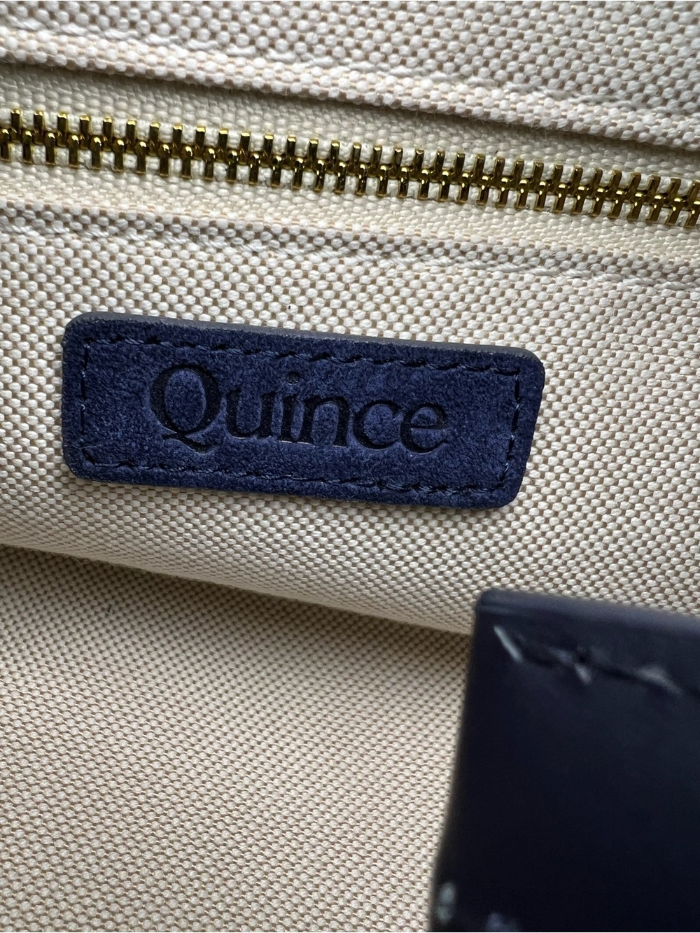 Quince Italian Suede Leather Bucket Shoulder Bag Midnight Blue Adjustable Strap - Picture 4 of 7